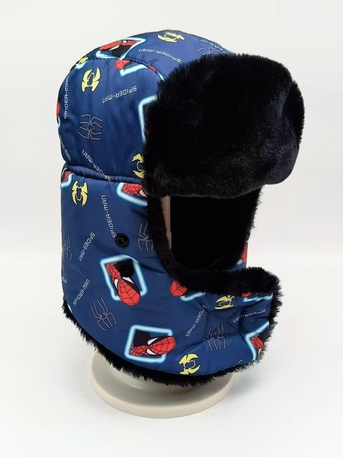 

Зимняя детская велосипедная шапка: Флисовая подкладка, Ветрозащита, Теплая защита ушей, Толстая шапка-ушанка One Size