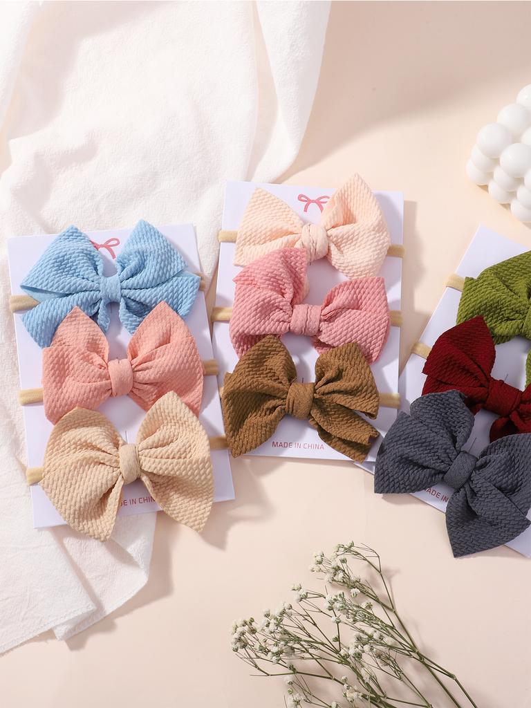 3 Stück Baby Mädchen Schleifen Stirnband Neugeborenes Baumwolle Haarband Accessoire Kinder Haarband Outdoor Kleinkind Kinder Kopfwickel Haarschmuck