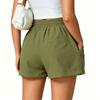Women's Casual Bubble Shorts Elastic Waistband Lightweight Summer Shorts with Pockets Relaxed Fit Pleated Design