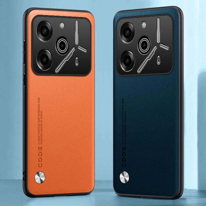 Luxuriöse PU-Lederhülle für Tecno Pova 6 Pro Rückseite Matte Silikon Vollschutz Handyhülle für Tecno Pova 6 Pro 5G Coque