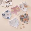 Pure Cotton Baby Drool Bib: Double-Layer Triangle Scarf with Snap Closure, Anti-Spit Up for Newborns