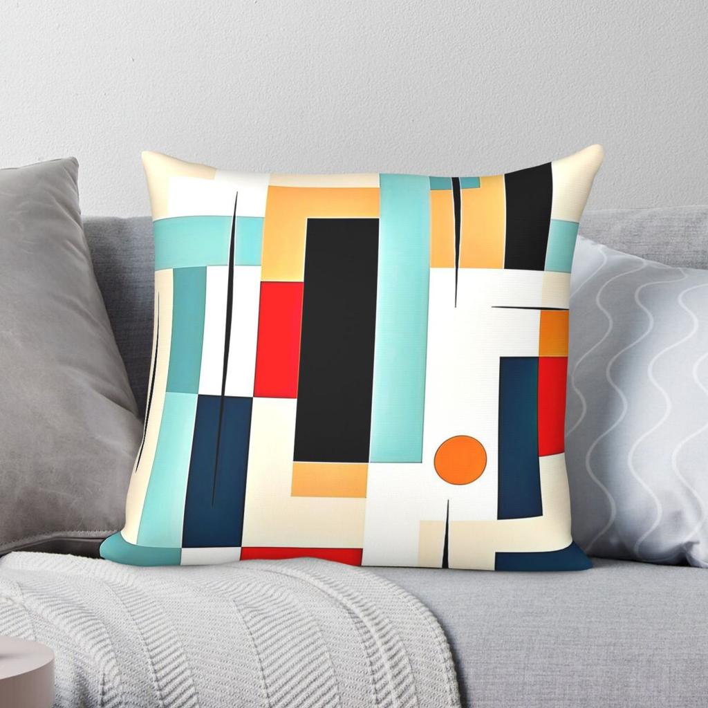 MidCentury Modern Geometric Retro Pillowcase Polyester Linen Velvet Creative Zip Decorative Pillow Case Car Cushion Cover x