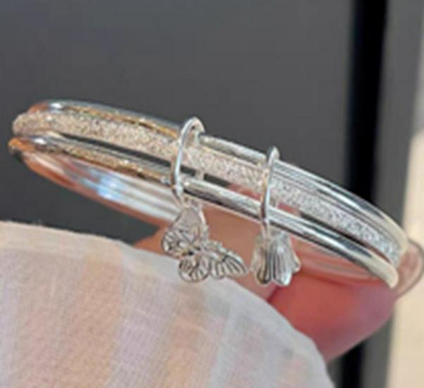 Браслет-манжета  Бабочка  с никелевым серебряным покрытием - Браслет  Три жизни, два мира : Подарок на День святого Валентина для нее Inner Diameter 60MM