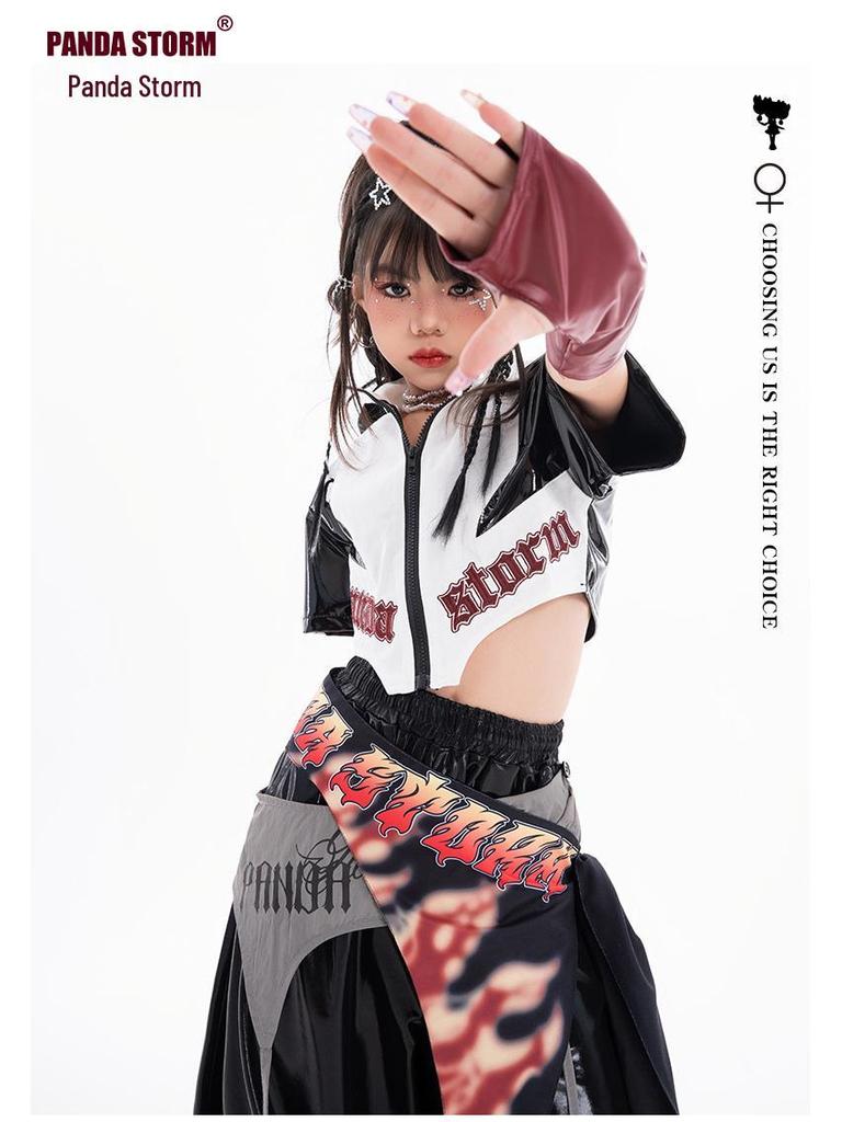 Trendy Jazz Dance Costume: Shiny Jacket and Pants Suit for Girls - Perfect for Street Dance Performances.