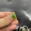 Women's Spinach Green Jade Ring with Vacuum Electroplating
