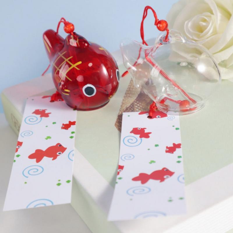 Glass S Style Goldfish Garden Hanging Ornament Outdoor Decor Pendant Furin Decorative Fish Japanese Wind Chimes