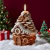 DIY Christmas Candle Pinecone Snow House Silicone Mold Handmade Aroma Plaster Resin Form Mould Soy Wax Candle Making Supplies