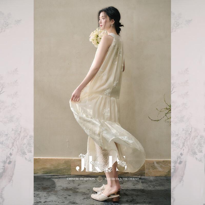 JK&JS Moonlight Poet Embroidered New Chinese Style Long Dress