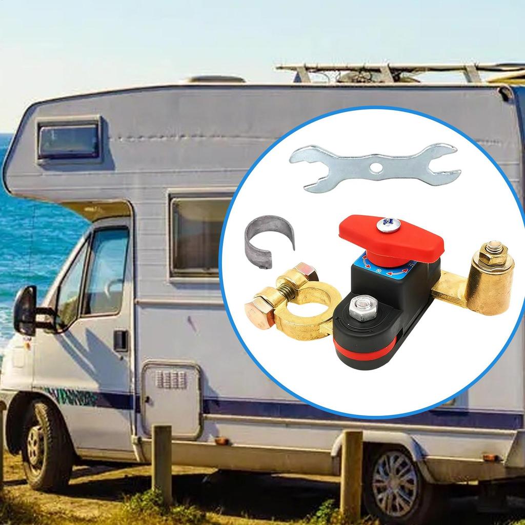 Car Battery Disconnect 12-48V Cut Off Knob Auto Battery Disconnector for Marine Boat Home Electrician Engineering Inspection