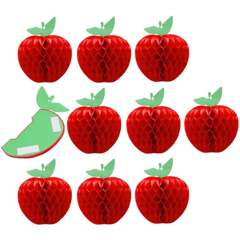 

Festival Red Apples Paper Honeycomb Decorations Easy To Assemble Portable Hanging Ornament For Holidays Weddings Classrooms 1