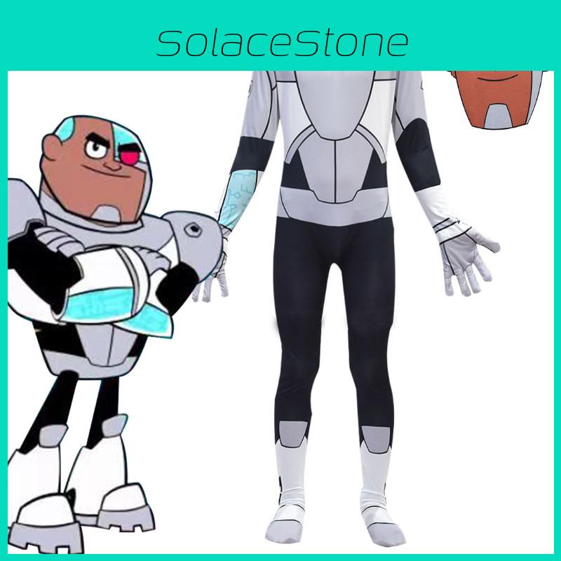 Eye-catching Teen Titan Cyborg Costume For Boys Perfect For Superhero Cosplay Events