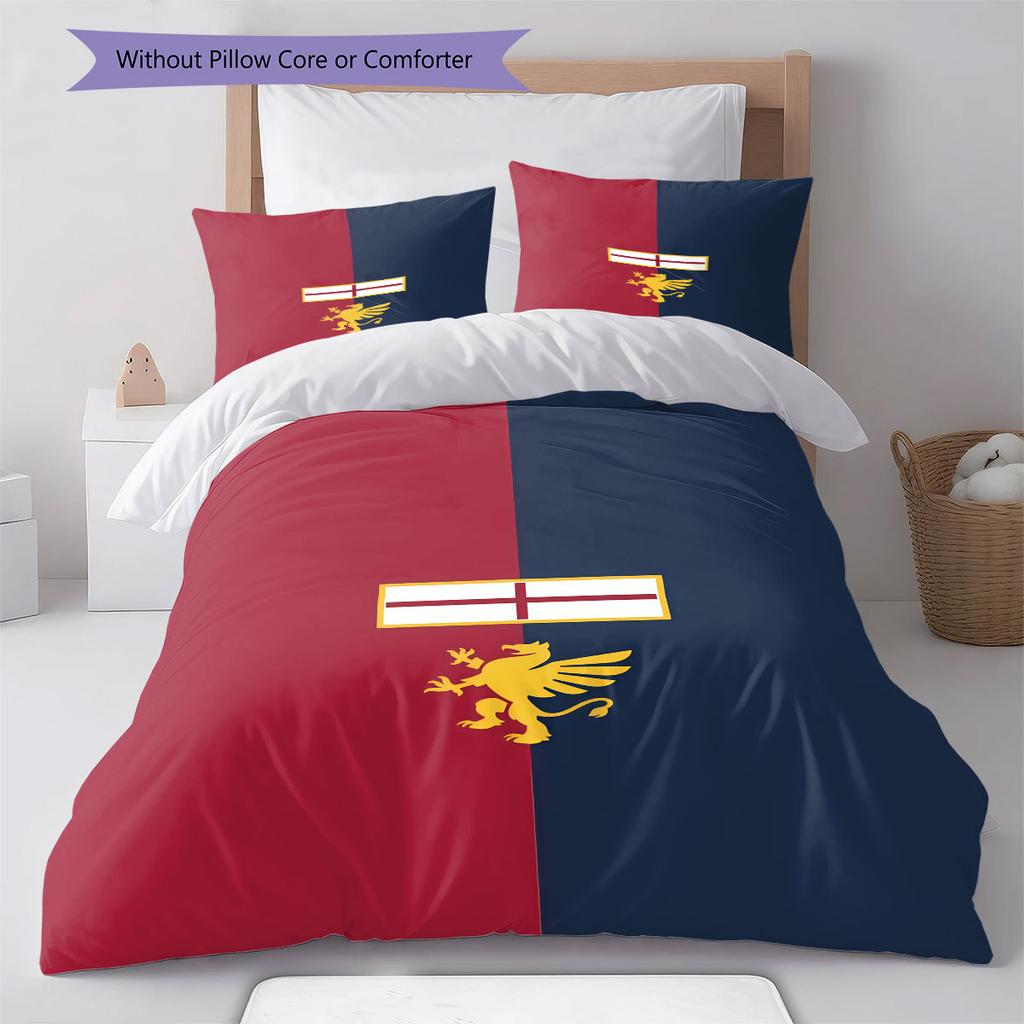 Genoa CFC logo Bedding Quilt Set Quilt Cover Pillowcase Home Decoration Birthday Gift (1 * duvet cover + 2 * pillowcase, without core)