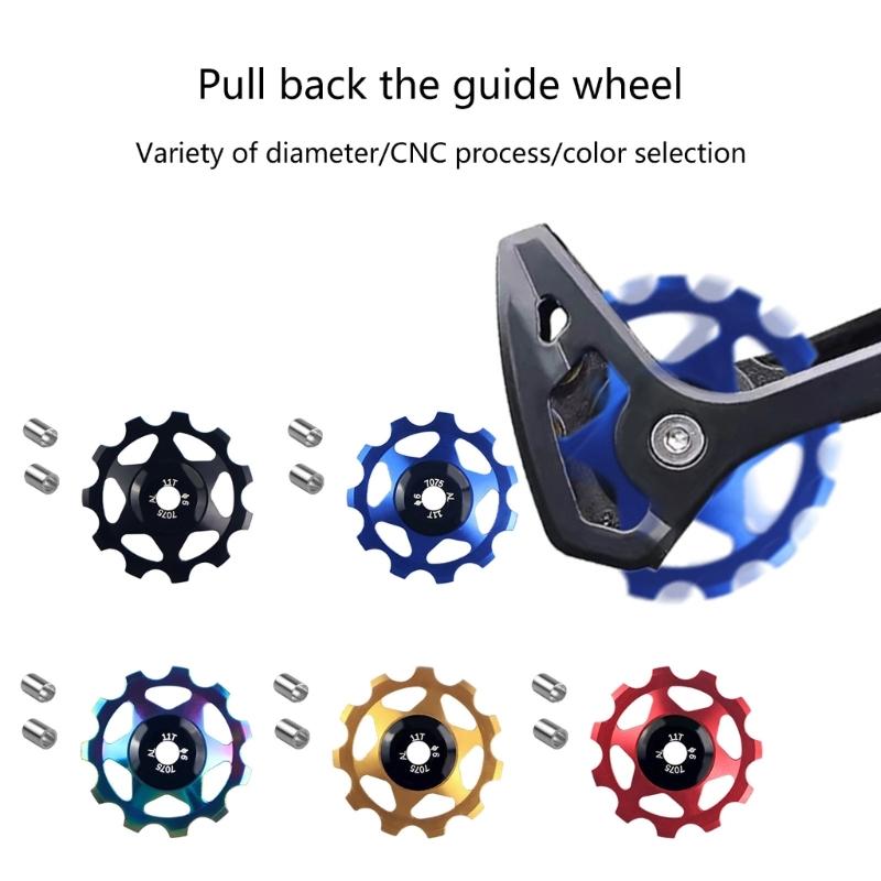 Bike Rear Derailleurs Pulleys Steel Bearing Pulleys 11T Aluminiums Alloys Jockeys Wheel Bike Part Easy Installation