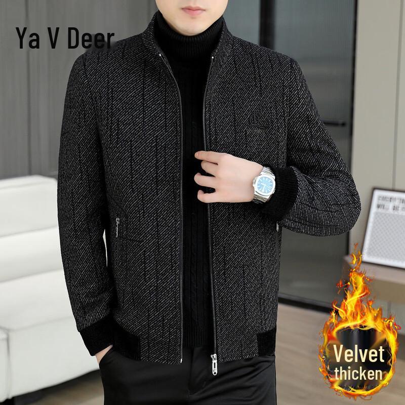 Yalu Men s Korean Style Padded Wool Blend Jacket M