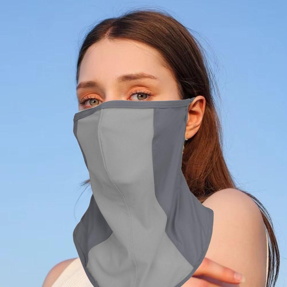 Ice Silk Ice Silk Face Scarf Mesh Summer Sunscreen Mask Breathable Face Mask  Unisex