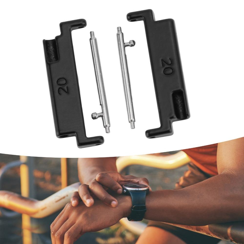 1 pár 20 až 22mm konektorů řemínku hodinek černé barvy adaptér pro připojení pásku poškozené konektory