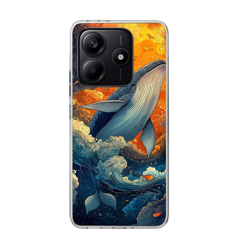 Humpback Whale Sea Giant Phone Case For Xiaomi Redmi Note 15 14 13 12S 12 Pro Plus 11S 11E 11 11T 10S 10 Art Soft Pattern Cover