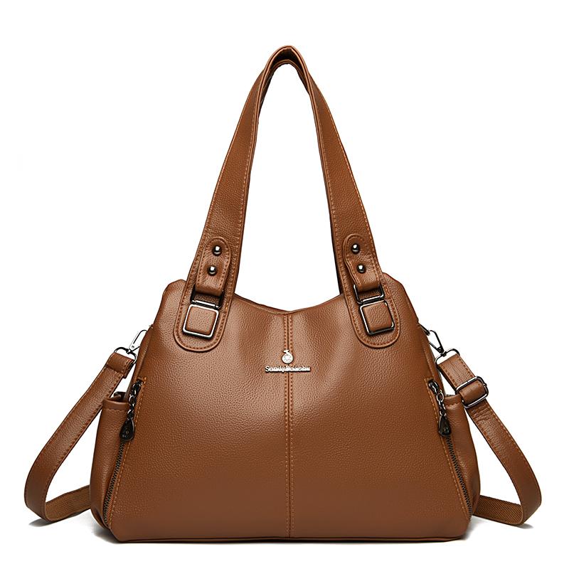 

Элегантная кожаная сумка для женщин, высококачественные женские сумки с верхней ручкой, большая вместимость, сумка через плечо, сумки через плечо