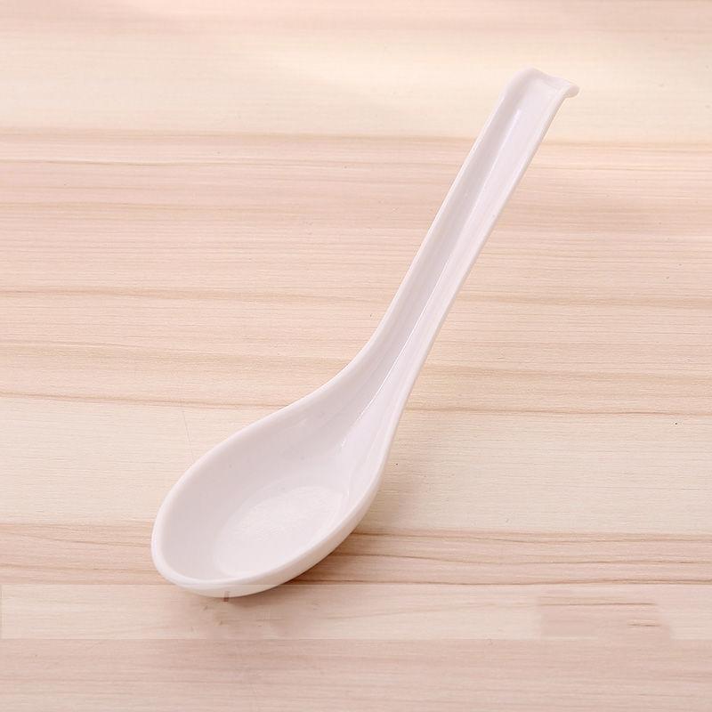 3PC Japanese Imitation Porcelain Pattern Spoon Household Kitchen Accessories White Melamine Korean Spoon Lamian Noodles Spoon