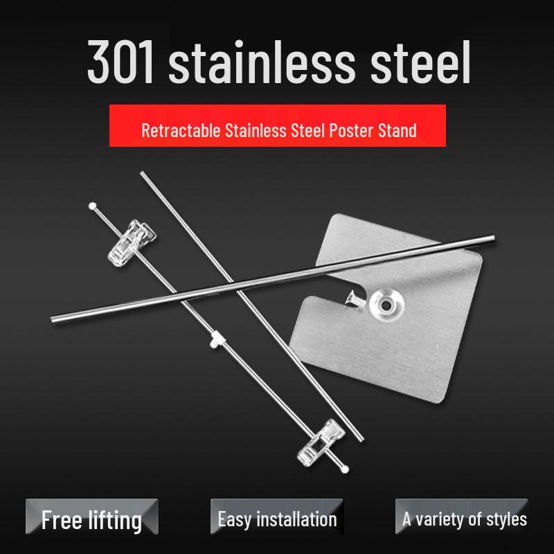 Stainless Steel T-Shaped Retractable Desktop Poster Display Stand