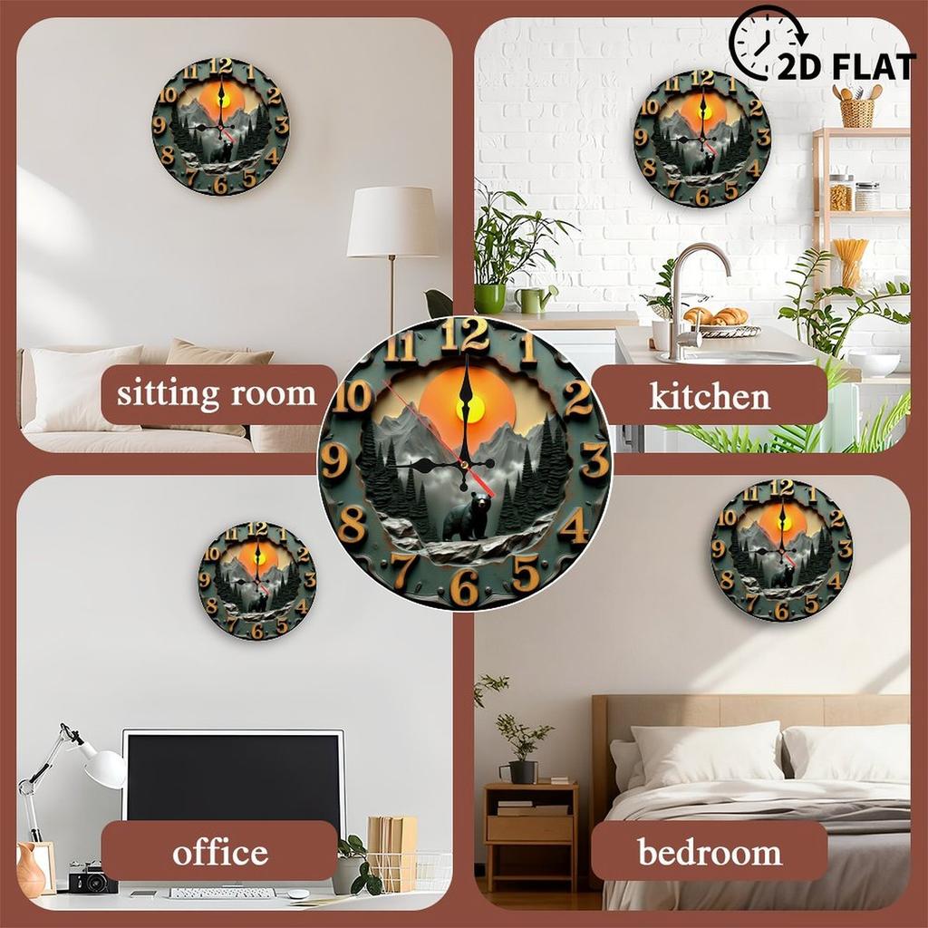 25x25cm Wooden Wall Clock with a Sublimated Print for Full-Color Graphics