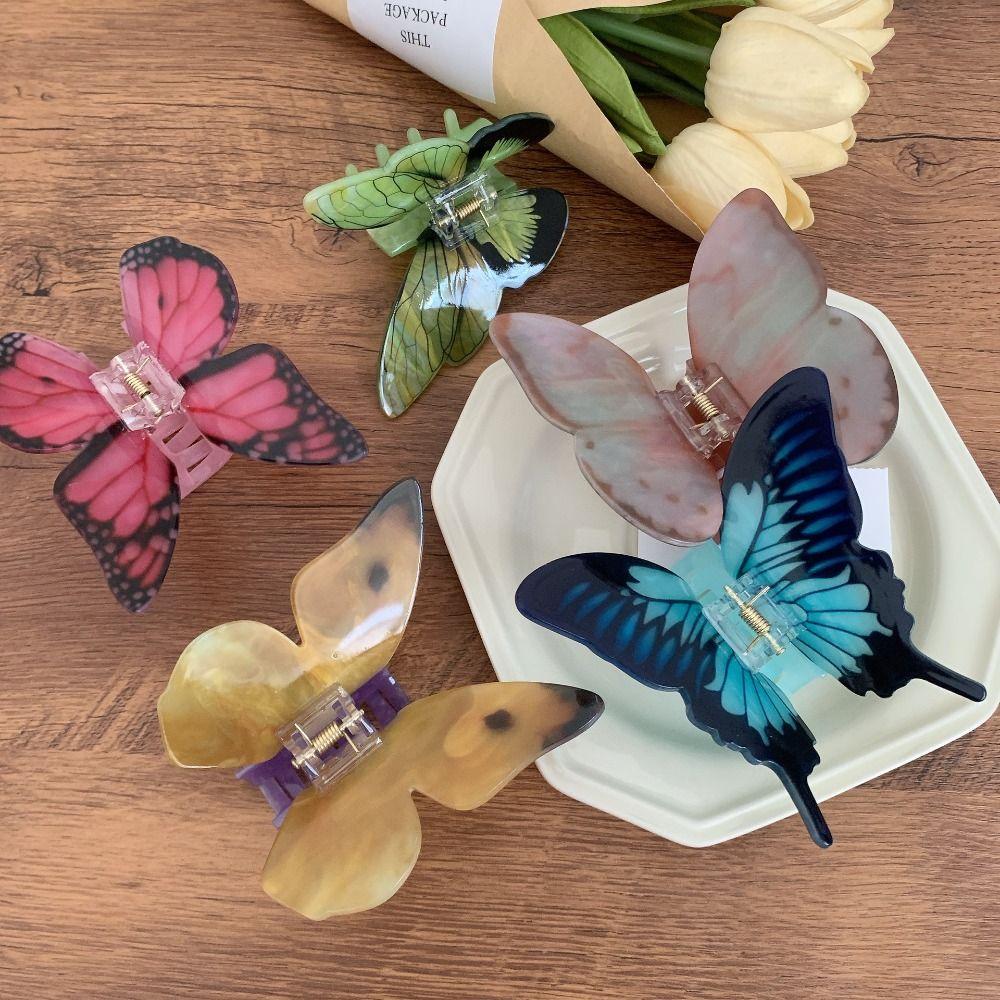 

Фея-бабочка, коготь для волос, ацетат, сладкая заколка в виде акулы, стильные заколки для волос, отпуск