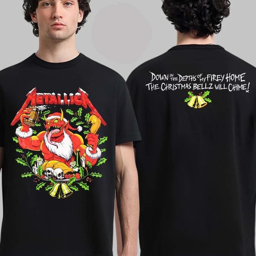 RARE! Metallica Christmas T-Shirt Black Rock Tee HOT NEW Unisex T-Shirt XL