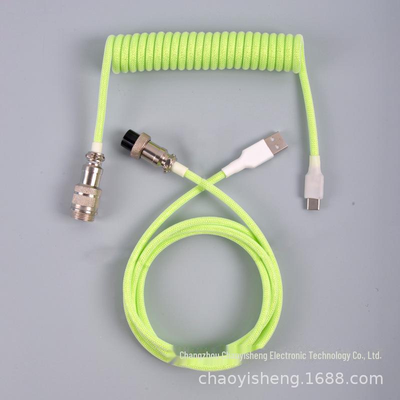 Detachable Mechanical Gaming Keyboard Cable with Aviation Plug and Spring Design