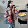 YOJIA Girls' Cotton-Padded Winter Jacket 2024 - Fashionable & Warm Thickened Outerwear for Big Kids