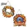 Sunflower Halloween Decoration Wooden Hanging Decor Sign Spooky Black Cat Pumpkin Witch Ghost