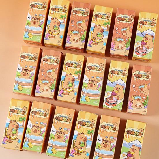 Yousheng 12Pcs Cute Capybara Eraser Set Kawaii 3D Animal Shaped Pencil Erasers for Kids Clean Erasing Low Dust School Supplies Party Favors for