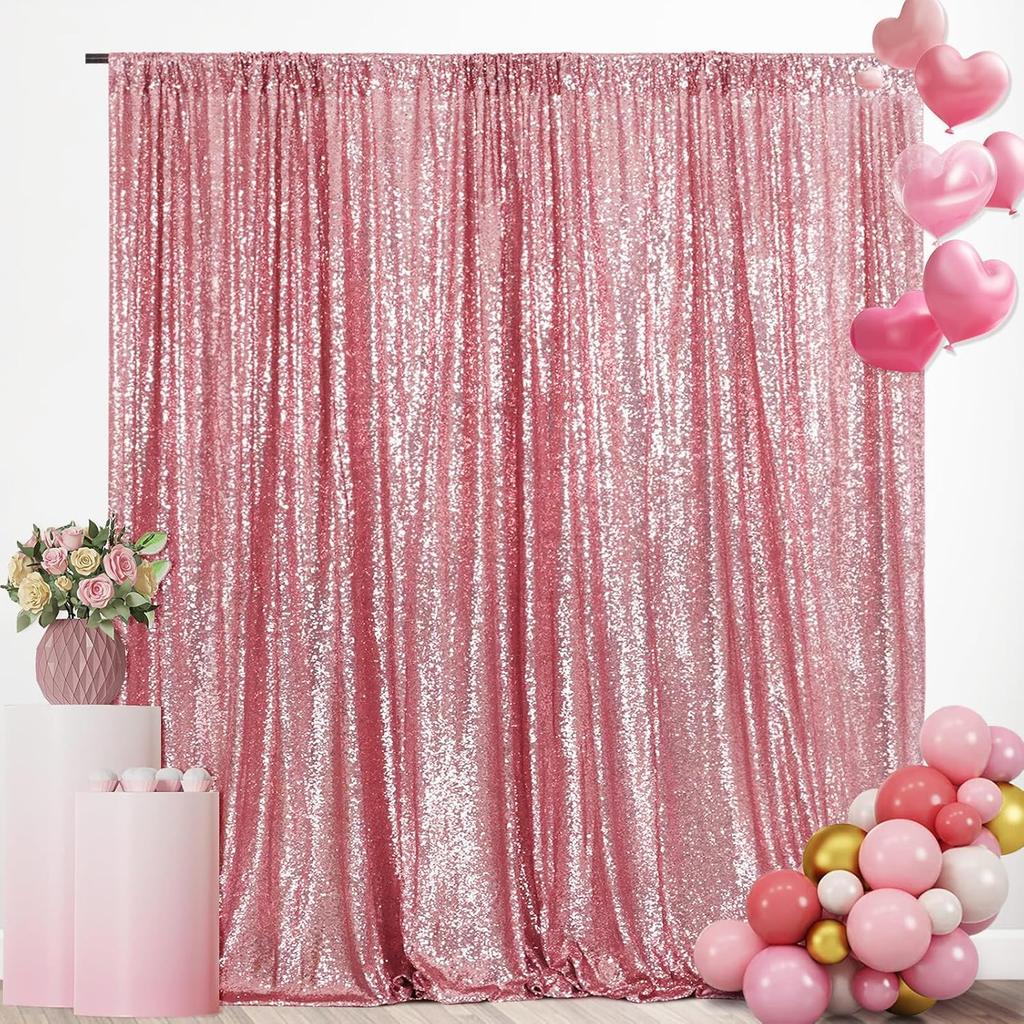 4x10FT Silver Sequin Photo Backdrop Curtain for Birthday Wedding Engagement Baby Shower Bachelorette Christmas Party Decorations