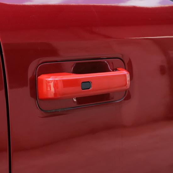 Red Exterior Door Handle Decor Cover Trim Bezels For Ford F150 2015+ Accessories