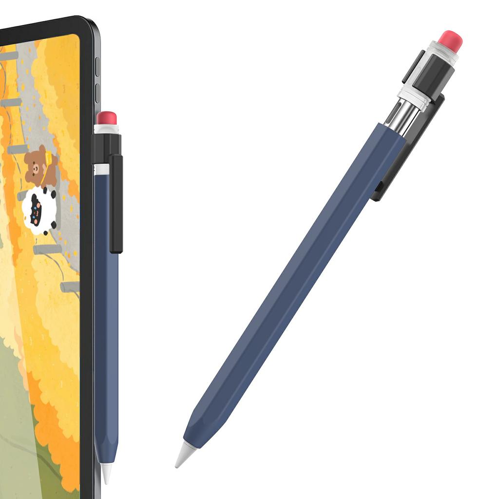 AHASTYLE PT180-3-K Pencil Sleeve with Clear Cap/Clip for Apple Pencil 3 Protective Silicone Case Retro Style