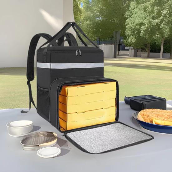 Food Delivery Bag Insulated Backpack Large Capacity Strong Load-bearing Expandable Cooler Bag Reusable Pizza Food Delivery Bag