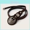 Ethnisch Stil Einfarbige Ovale Metall Schnalle Dekoration Wildleder Damen Freizeit Gürtel Für Retro Stil