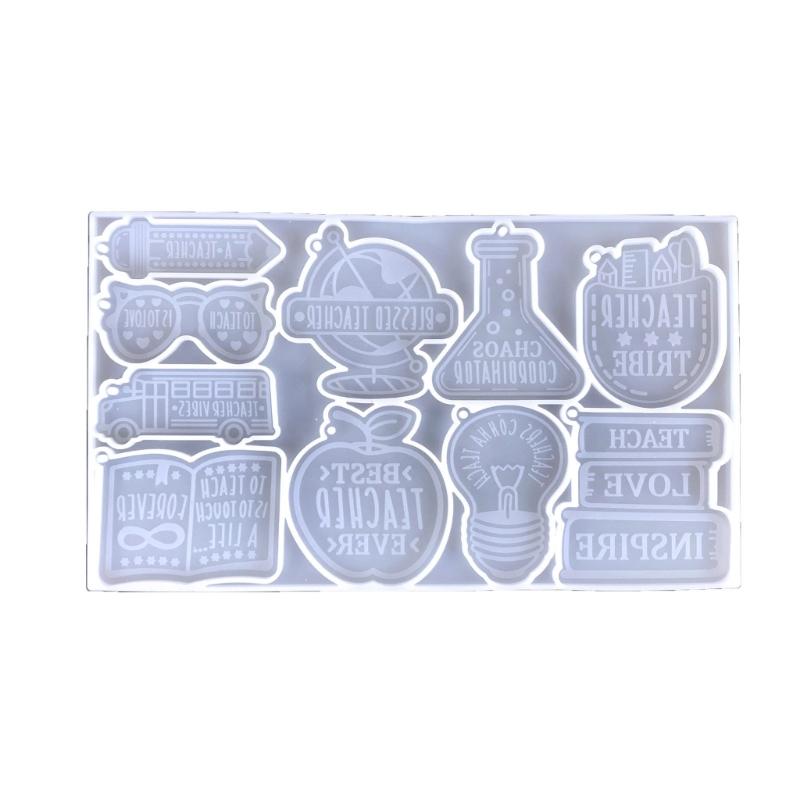 

Силиконовые формы в форме карандаша, форма для книги, автобуса, форма для эпоксидной смолы, подарок на день учителя, глобус, школьная сумка, форма для подвески, DIY художественный инструмент 1 чистый