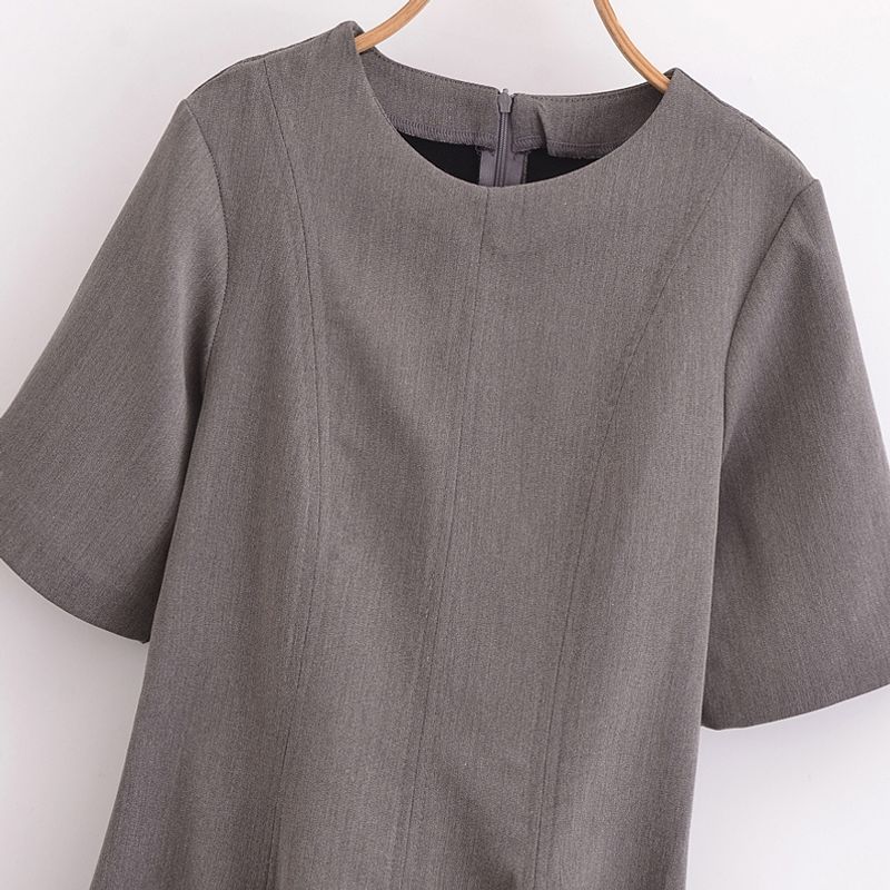 Kaslead New Women clothes Western Style Wave Wide Swing round Neck Midi Dress 2648952