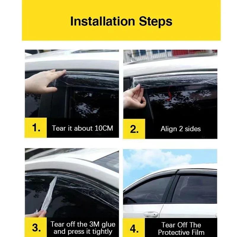 4PCS Black Window Visor Cover For GAC Aion UT AY2 2025 2026 2027 Auto Waterproof Trim Wind Sun Rain Visors Shade Car Accessories