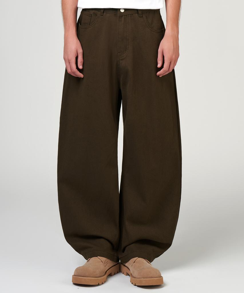 UNTAPPED STUDIO [2Pack] Washed Curved Wide Cotton Pants 4 Colors
