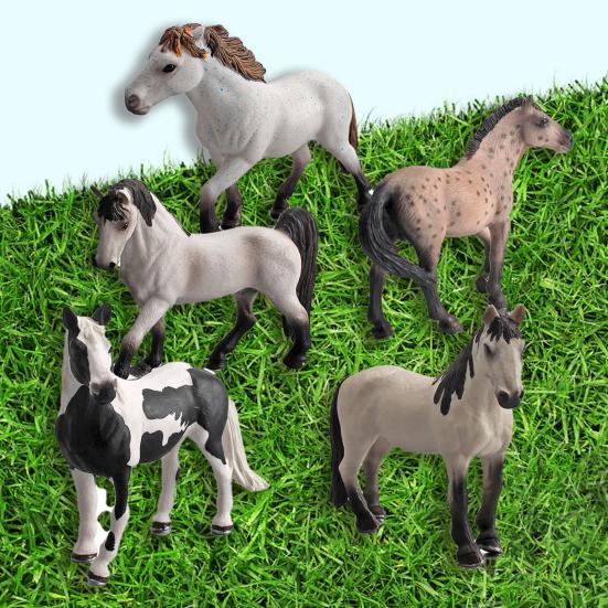 Horse Model Rust-proof Excellent Craftmanship Micro Decor Knapostu Stallion Pint Mare Action Figures Toy for Shelf Decor