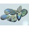 323Cts. Natural Labradorite Carving Pear Cabochon Loose Gemstone 07 Pcs Lot LL-1123