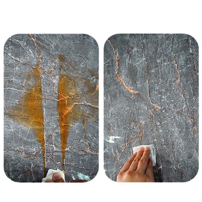 Kitchen and Living Room Decoration Wallpaper 0.4m Wide Marble Color Anti Oil PVC Sticker