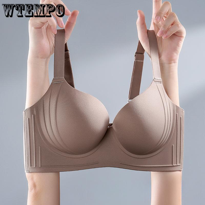 Seamless Bra Women's Lace-holding Underwear Gathering Bra Large-sized Thin Bra Push Up Bra