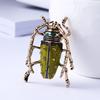 Vintage Grün Emaille Käfer Brosche Für Damen Herren Kreative Strass Insekt Käfer Tier Schnalle Pins Punk Party Schmuck