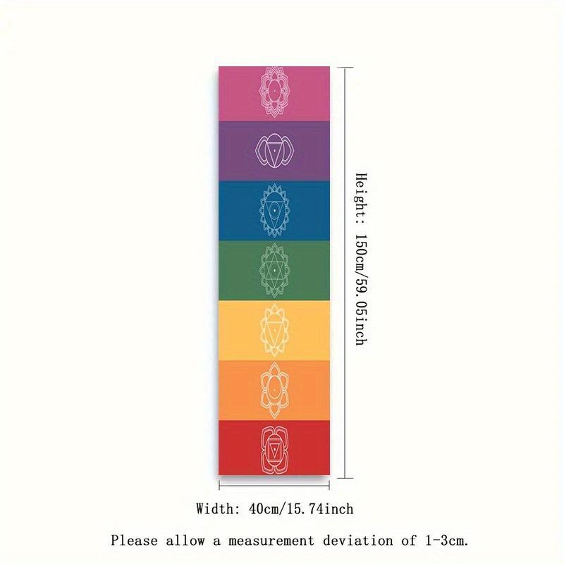 7 Chakra Rainbow Long Tapestry, Vertical Chakra Symbols Print Wall Hanging, Yoga Meditation Themed Decor For Bedroom & Yoga Stud 40CMX150CM