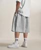 BORN TO WIN Silver B-Soft Touch Side Two Tuck Bermuda Pants [Melange Grey]