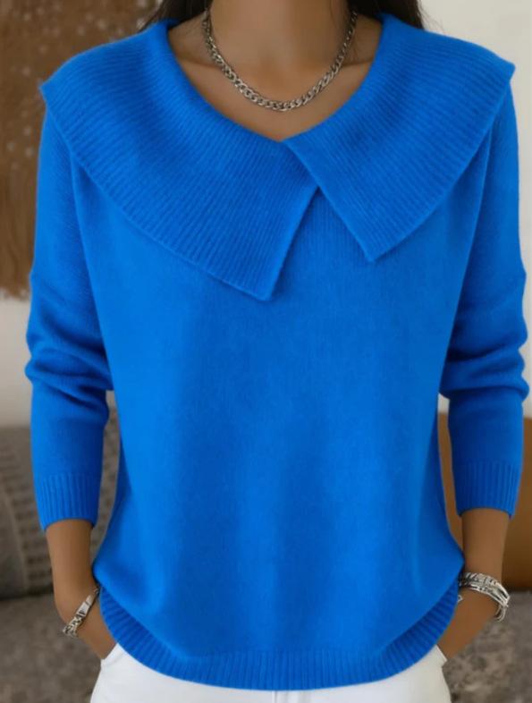 Women's Long Sleeve Doll Neck Knit Sweater