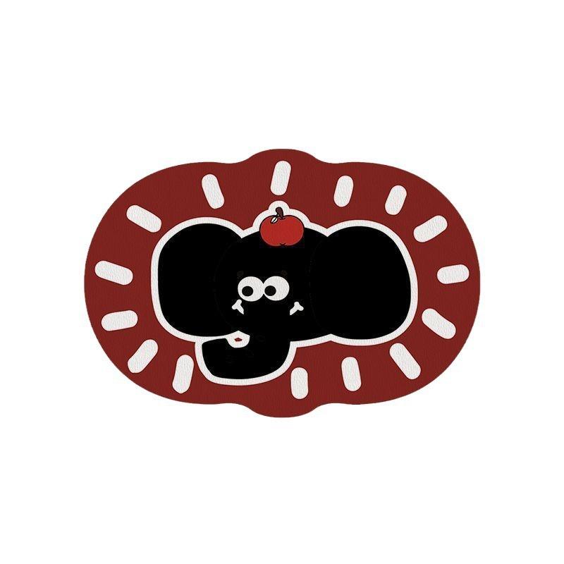 Cartoon Happy Small Elephant Diatom Mud Carpet Porch Mat Home Bathroom Quick Drying Water Absorption and Dirty Door Non-slip Mat