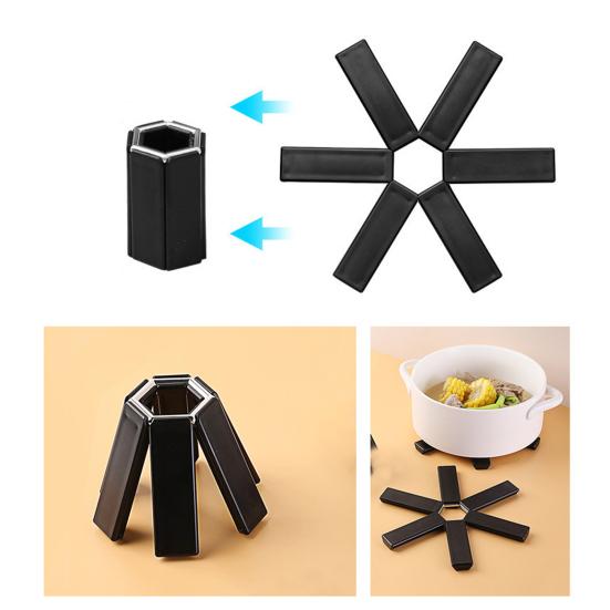 Heat Insulation Pad Temperature Resistant Space-saving Burrs-free Non-Slip Heat-Insulating Placemat for Kitchen